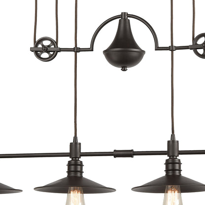 ELK SHOWROOM 69089/4 Spindle Wheel 42'' Wide 4-Light Linear Chandelier - Oil Rubbed Bronze