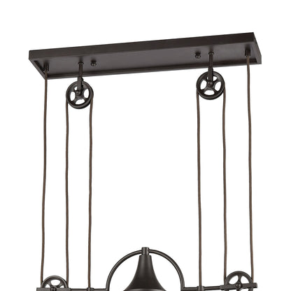 ELK SHOWROOM 69089/4 Spindle Wheel 42'' Wide 4-Light Linear Chandelier - Oil Rubbed Bronze