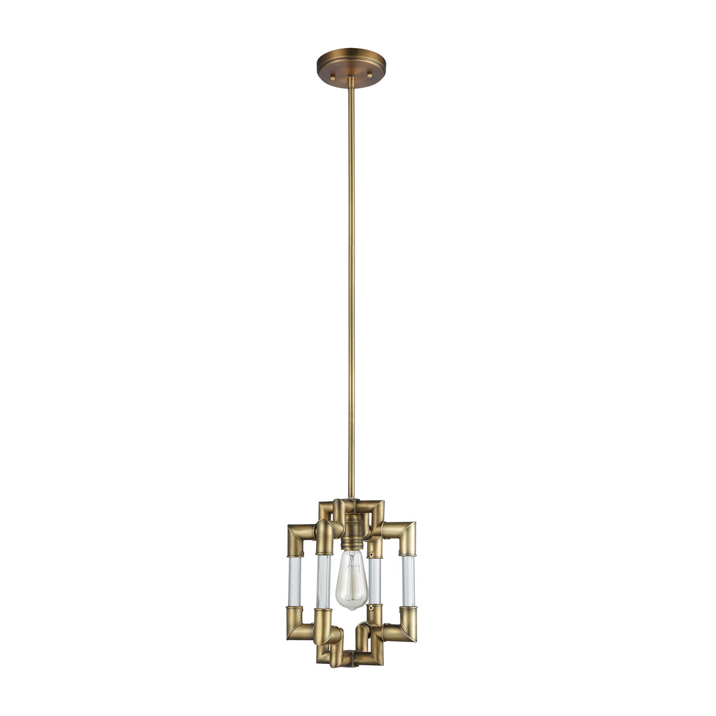 ELK SHOWROOM 69204/1 Brandon 10'' Wide 1-Light Mini Pendant - Classic Brass