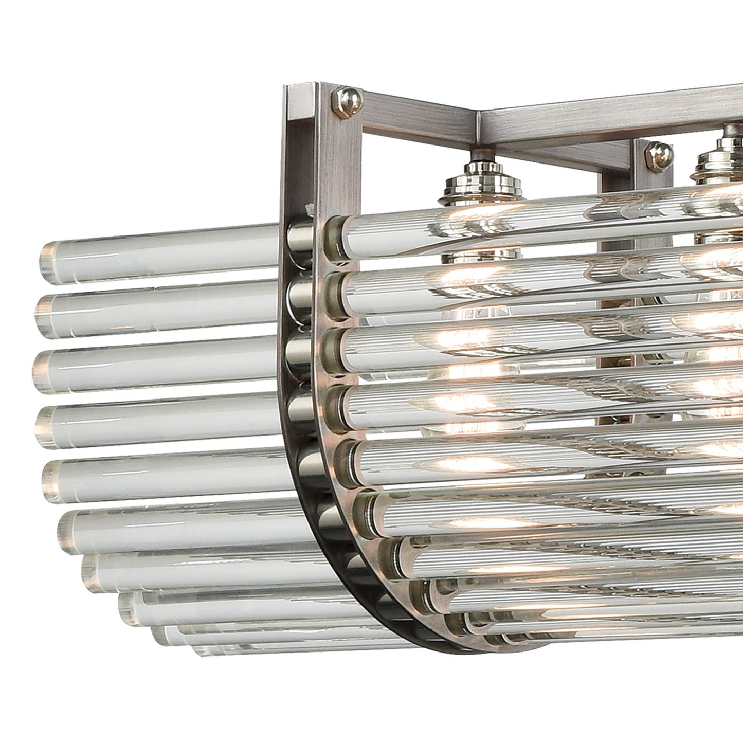 ELK SHOWROOM 69235/6 Crystal Rods 51'' Wide 6-Light Chandelier - Weathered Zinc