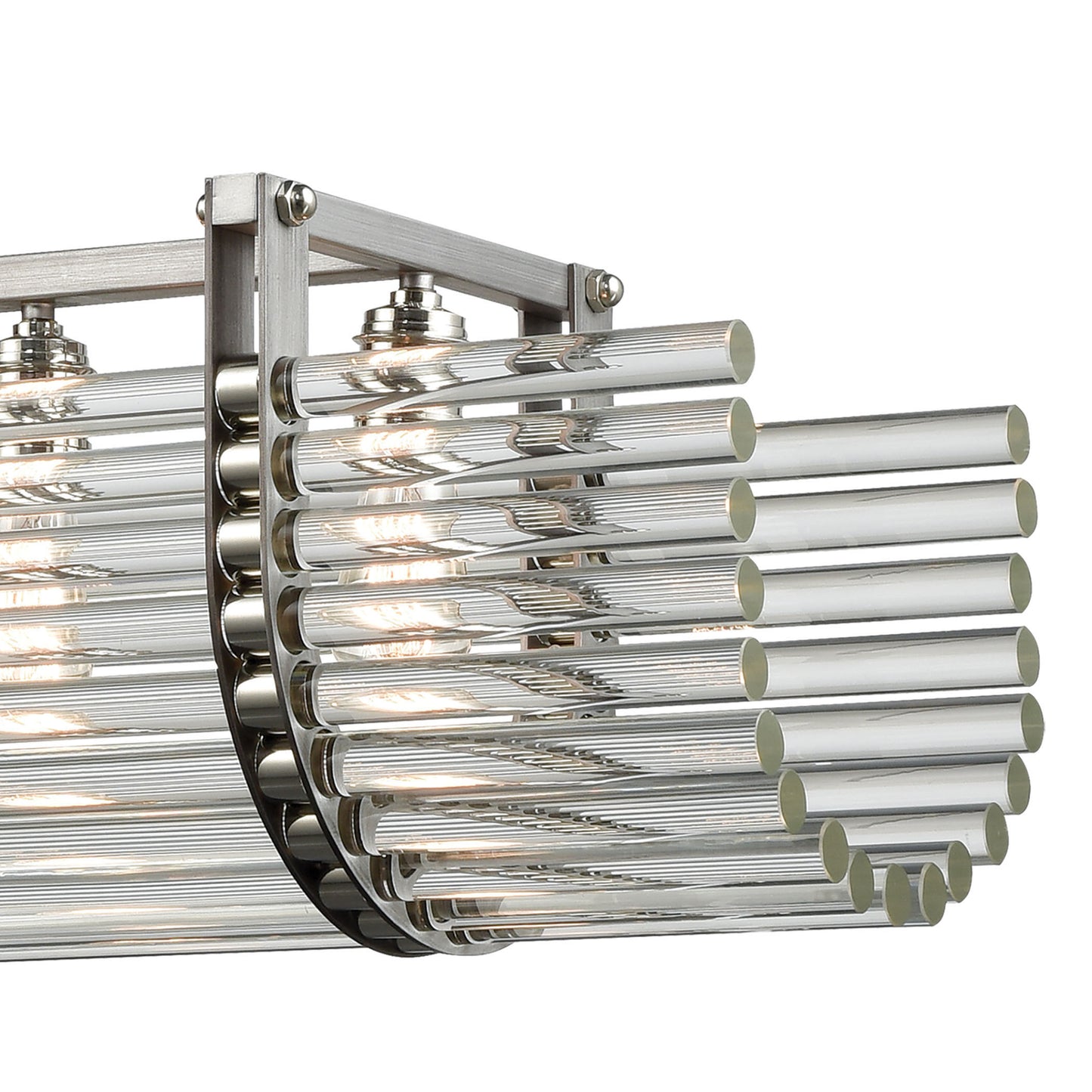 ELK SHOWROOM 69235/6 Crystal Rods 51'' Wide 6-Light Chandelier - Weathered Zinc