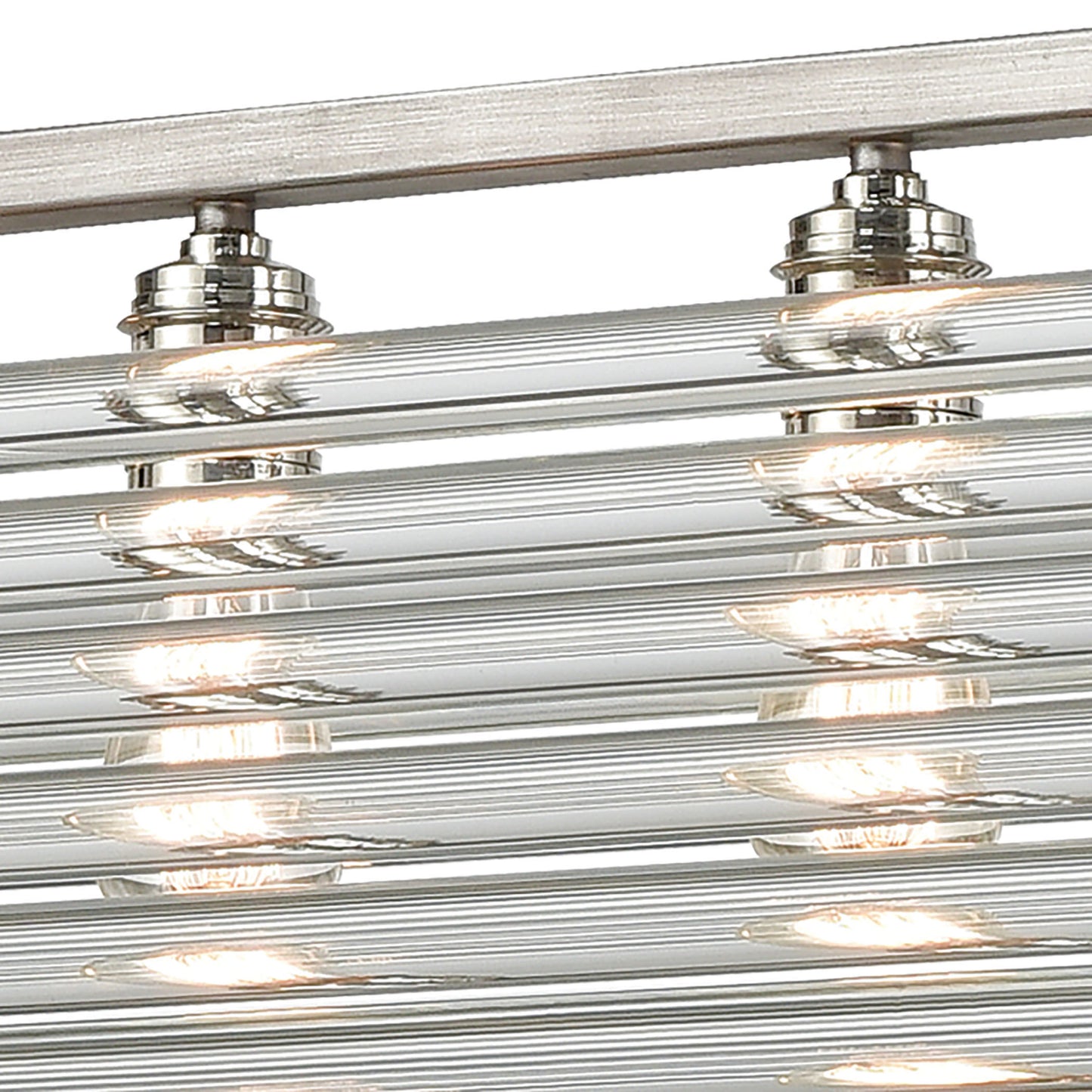 ELK SHOWROOM 69235/6 Crystal Rods 51'' Wide 6-Light Chandelier - Weathered Zinc