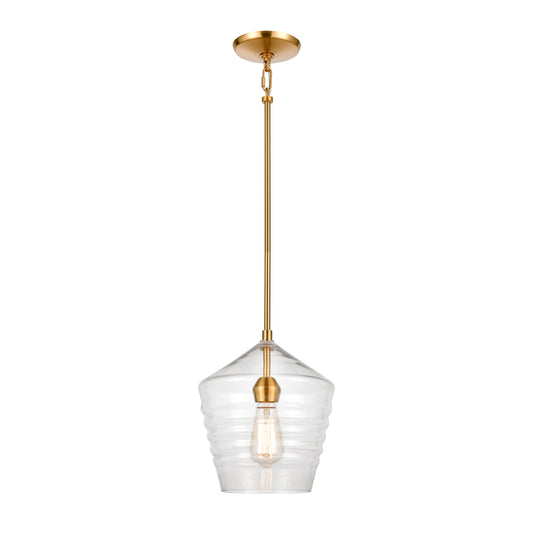 ELK SHOWROOM 69255/1 Konis 10'' Wide 1-Light Mini Pendant - Satin Brass