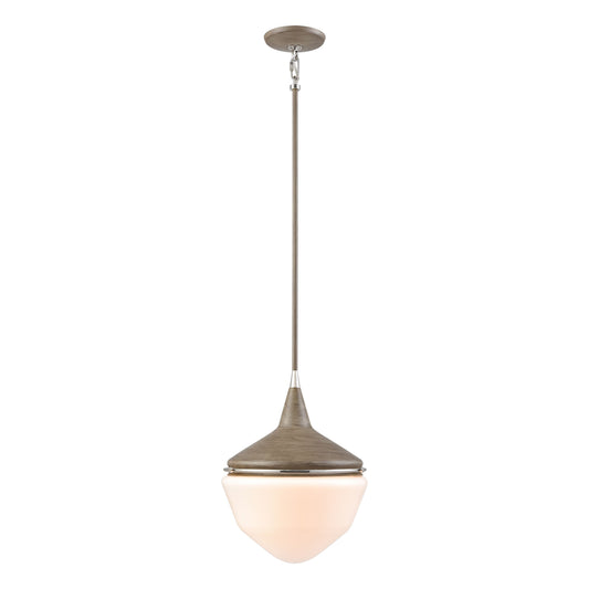 ELK SHOWROOM 69275/1 Mid-Century Schoolhouse 12'' Wide 1-Light Mini Pendant - Pecan