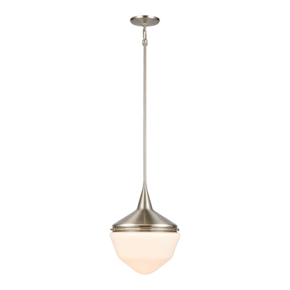 ELK SHOWROOM 69285/1 Mid-Century Schoolhouse 12'' Wide 1-Light Mini Pendant - Satin Nickel