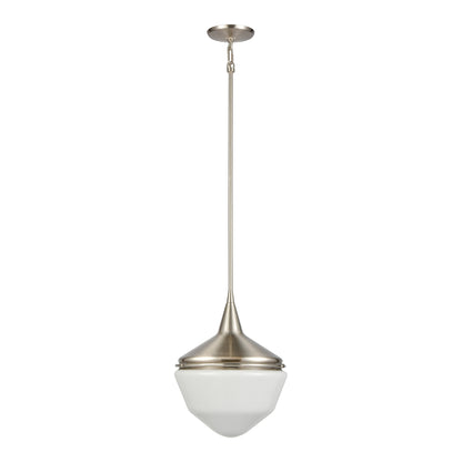 ELK SHOWROOM 69285/1 Mid-Century Schoolhouse 12'' Wide 1-Light Mini Pendant - Satin Nickel