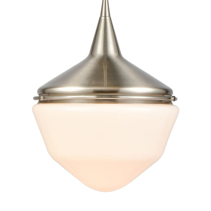 ELK SHOWROOM 69285/1 Mid-Century Schoolhouse 12'' Wide 1-Light Mini Pendant - Satin Nickel