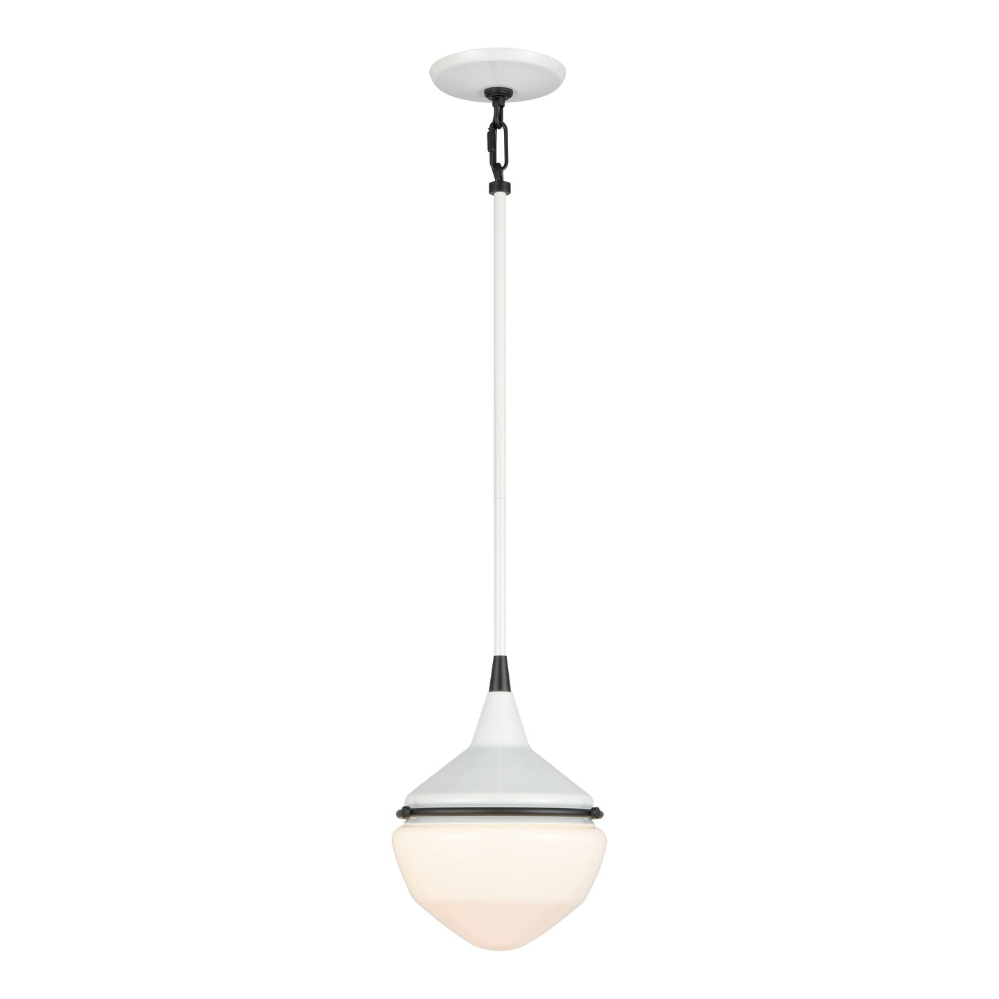 ELK SHOWROOM 69294/1 Mid-Century Schoolhouse 12'' Wide 1-Light Mini Pendant - Enamel White