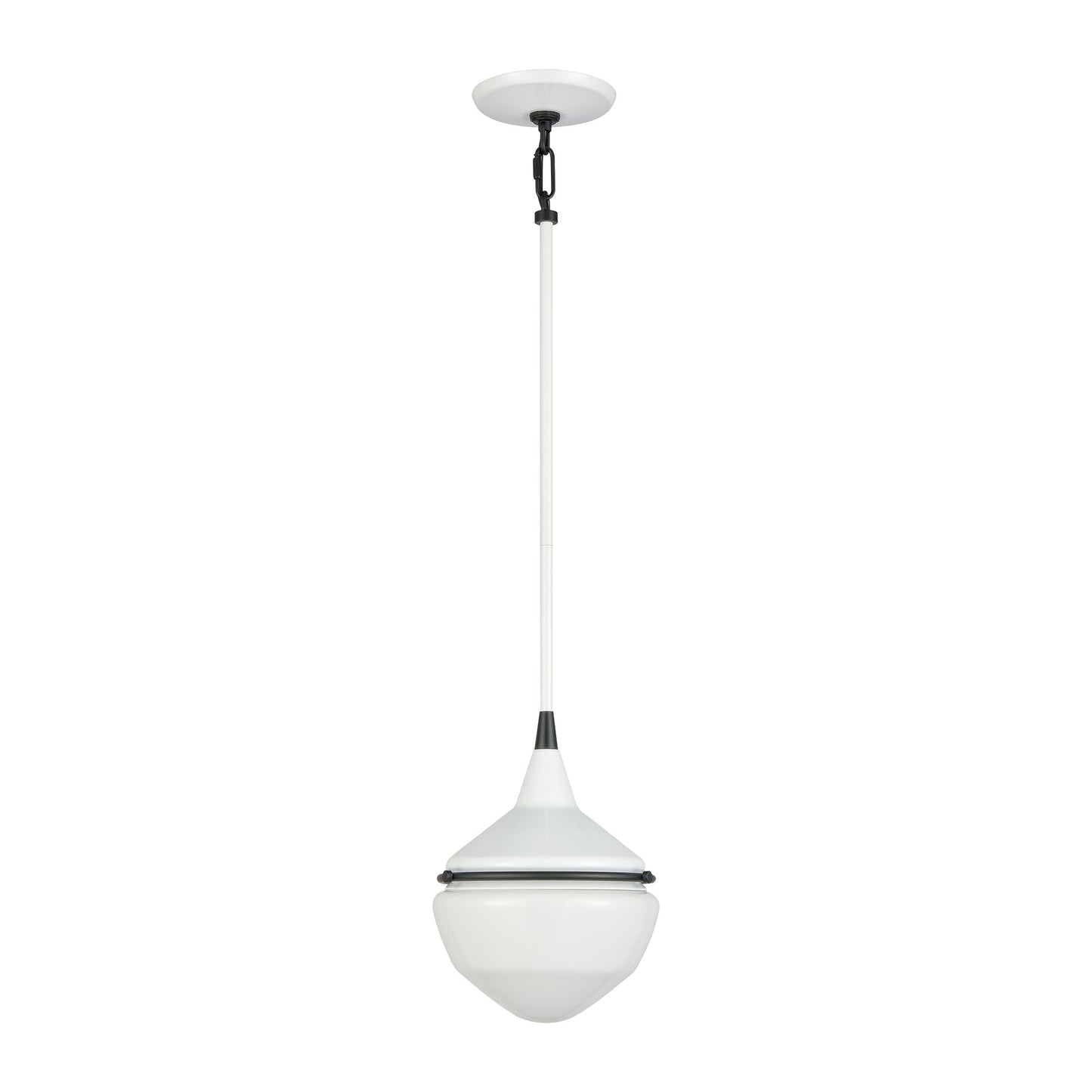 ELK SHOWROOM 69294/1 Mid-Century Schoolhouse 12'' Wide 1-Light Mini Pendant - Enamel White