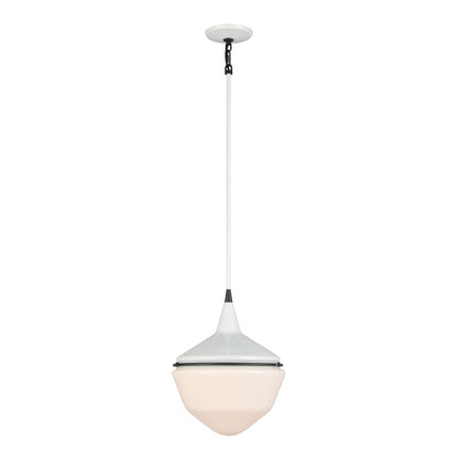 ELK SHOWROOM 69295/1 Mid-Century Schoolhouse 12'' Wide 1-Light Mini Pendant - Enamel White