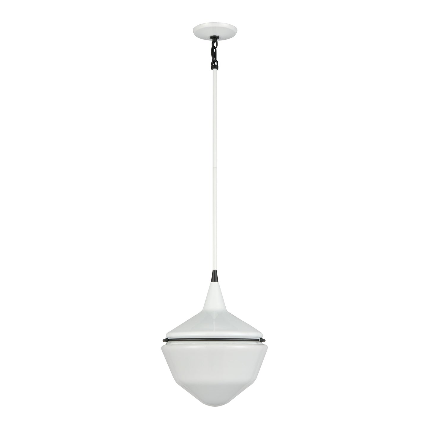 ELK SHOWROOM 69295/1 Mid-Century Schoolhouse 12'' Wide 1-Light Mini Pendant - Enamel White