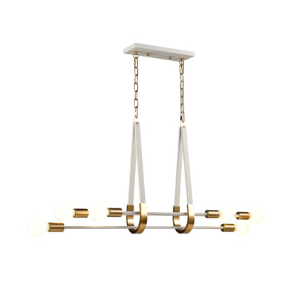 ELK SHOWROOM 69315/6 Sabine 42'' Wide 6-Light Linear Chandelier - Textured White with Brushed Gold