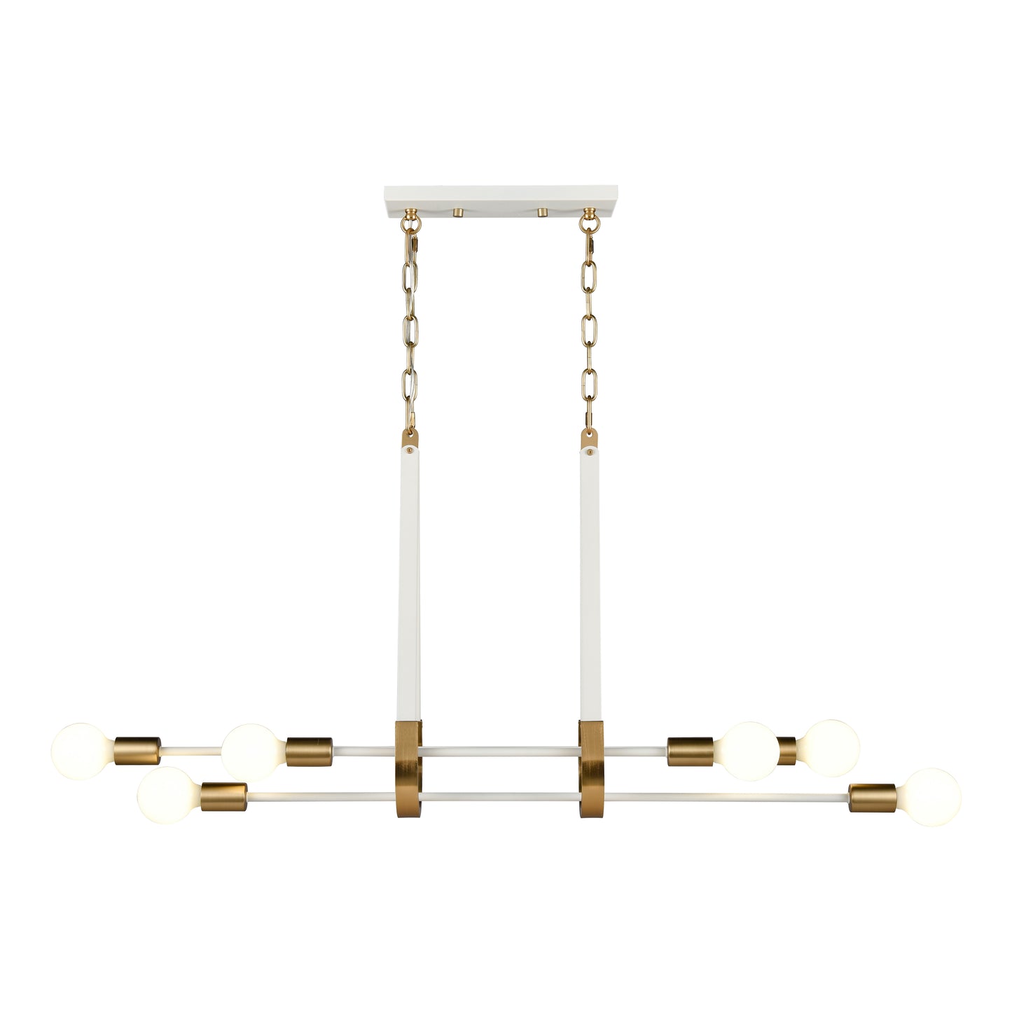 ELK SHOWROOM 69315/6 Sabine 42'' Wide 6-Light Linear Chandelier - Textured White with Brushed Gold