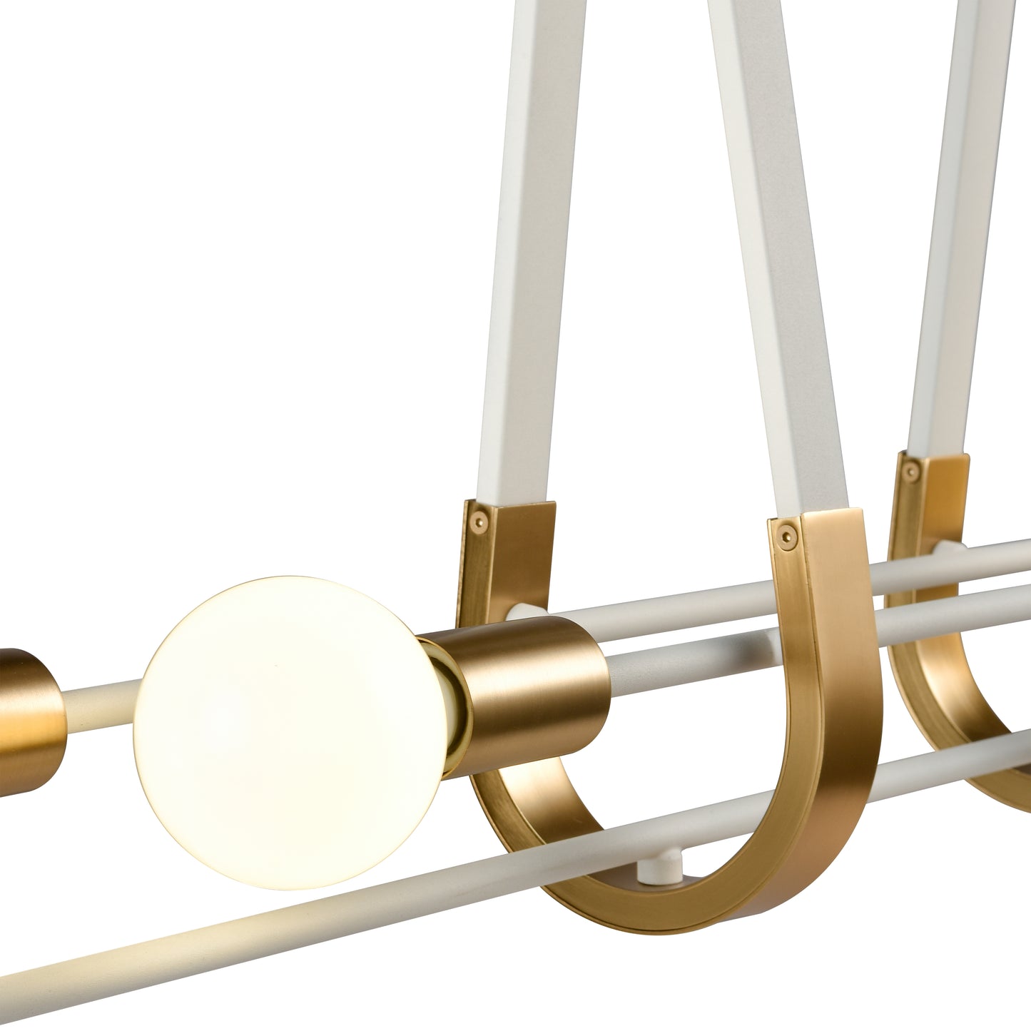 ELK SHOWROOM 69315/6 Sabine 42'' Wide 6-Light Linear Chandelier - Textured White with Brushed Gold