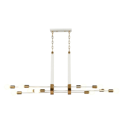 ELK SHOWROOM 69316/10 Sabine 58'' Wide 10-Light Linear Chandelier - Textured White with Brushed Gold