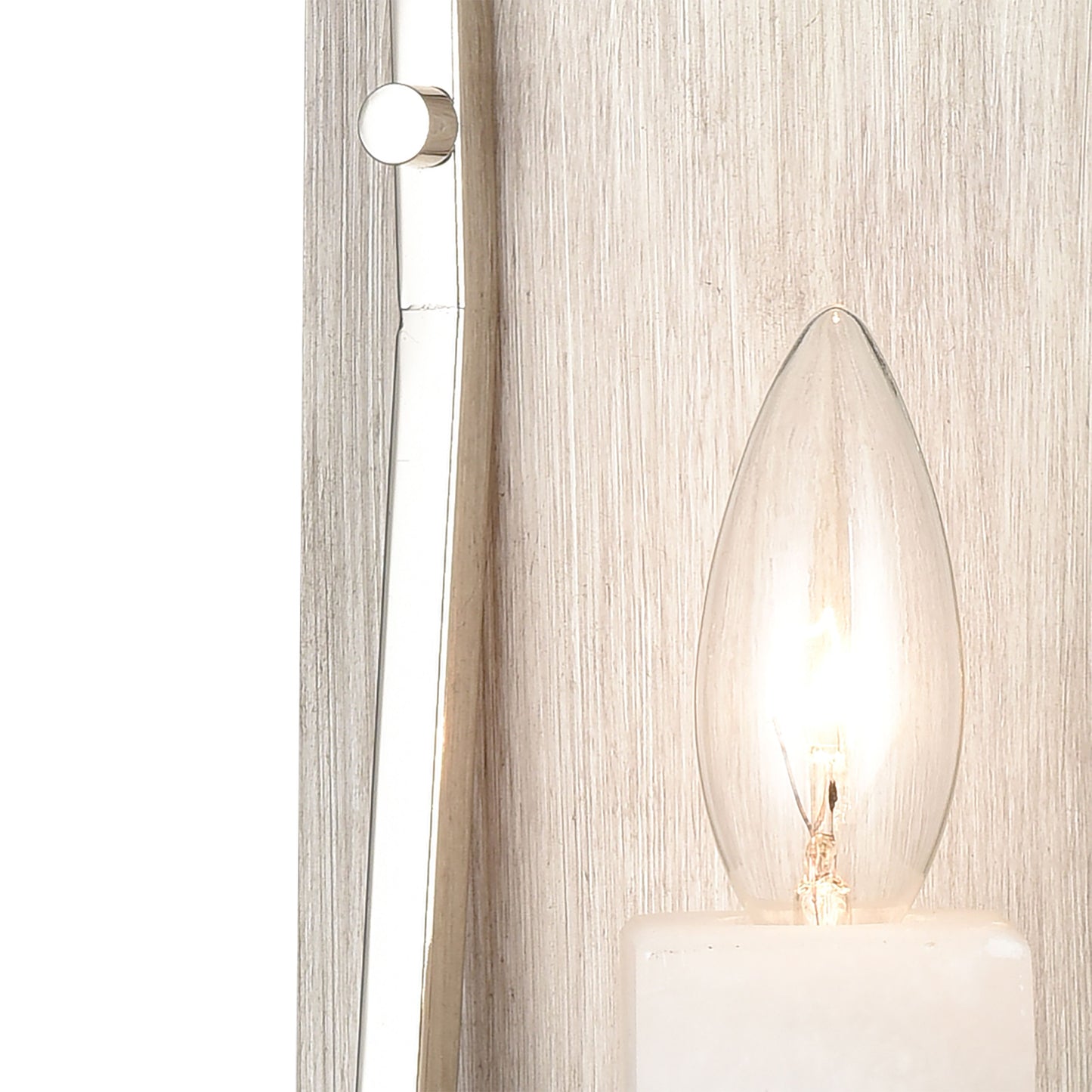 ELK SHOWROOM 69340/1 White Stone 12'' High 1-Light Sconce - Polished Nickel