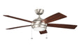 KICHLER 330174NI Starkk Led 52" Fan Brushed Nickel
