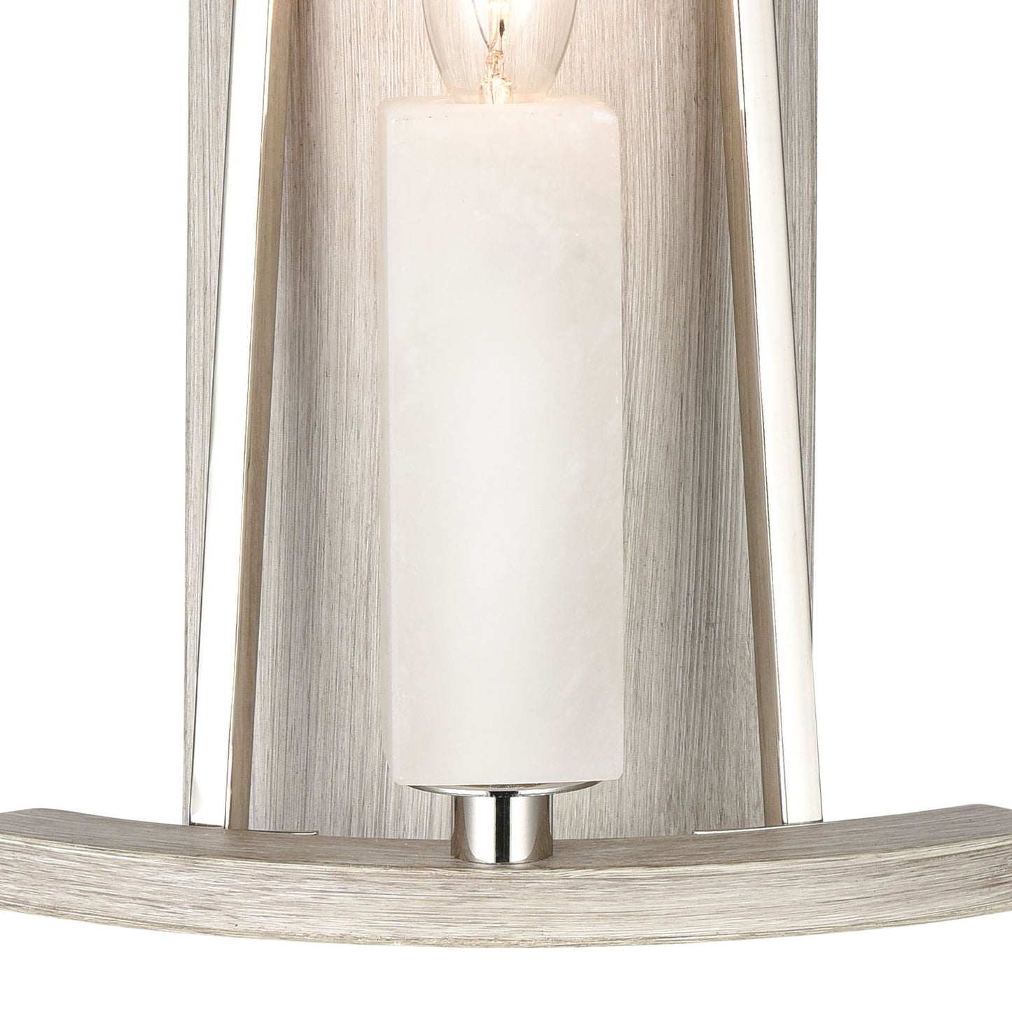 ELK SHOWROOM 69340/1 White Stone 12'' High 1-Light Sconce - Polished Nickel