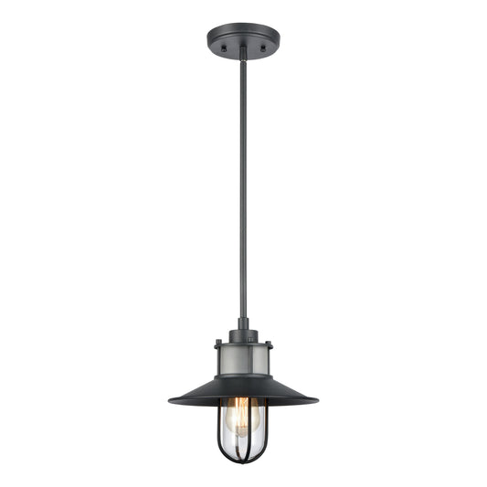 ELK SHOWROOM 69375/1 Coastal Farm 10'' Wide 1-Light Outdoor Pendant - Charcoal