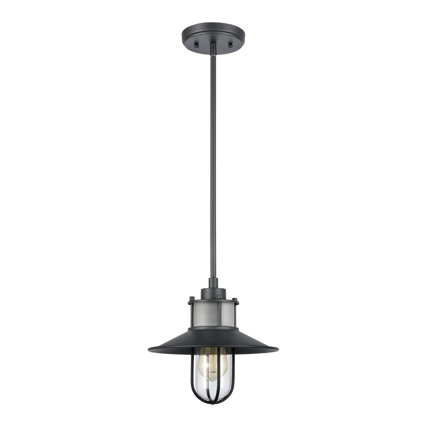 ELK SHOWROOM 69375/1 Coastal Farm 10'' Wide 1-Light Outdoor Pendant - Charcoal