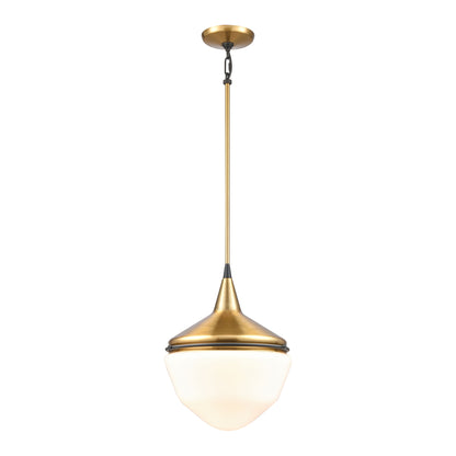 ELK SHOWROOM 69384/1 Mid-Century Schoolhouse 12'' Wide 1-Light Mini Pendant - Satin Brass