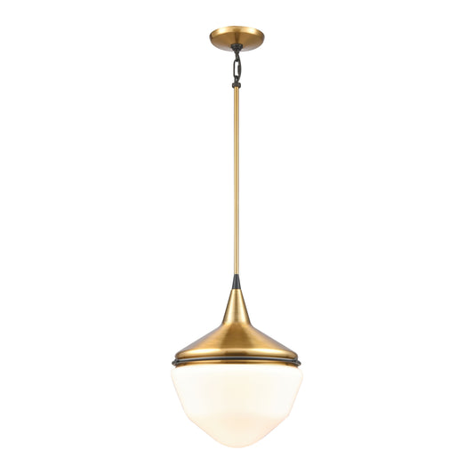 ELK SHOWROOM 69384/1 Mid-Century Schoolhouse 12'' Wide 1-Light Mini Pendant - Satin Brass