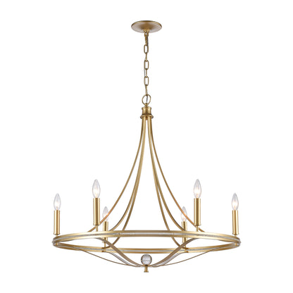 ELK SHOWROOM 69485/6 Noura 31.5'' Wide 6-Light Chandelier - Champagne Gold