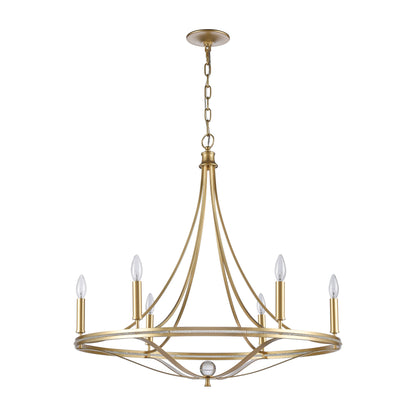 ELK SHOWROOM 69485/6 Noura 31.5'' Wide 6-Light Chandelier - Champagne Gold