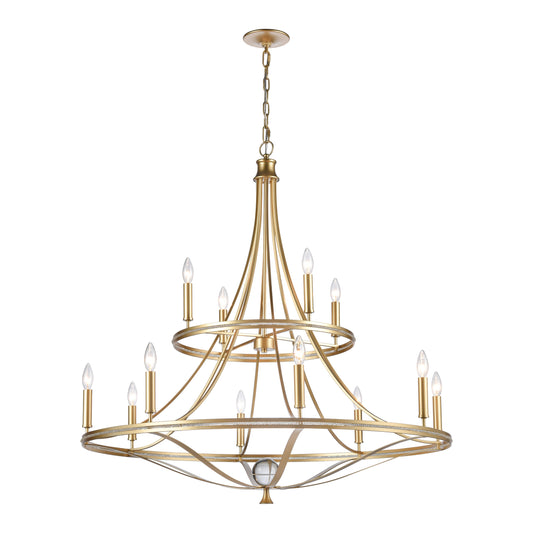 ELK SHOWROOM 69488/8+4 Noura 40'' Wide 12-Light Chandelier - Champagne Gold