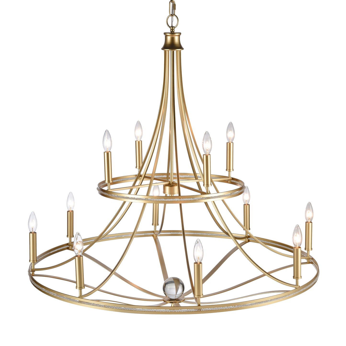 ELK SHOWROOM 69488/8+4 Noura 40'' Wide 12-Light Chandelier - Champagne Gold