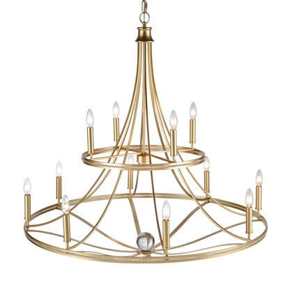 ELK SHOWROOM 69488/8+4 Noura 40'' Wide 12-Light Chandelier - Champagne Gold