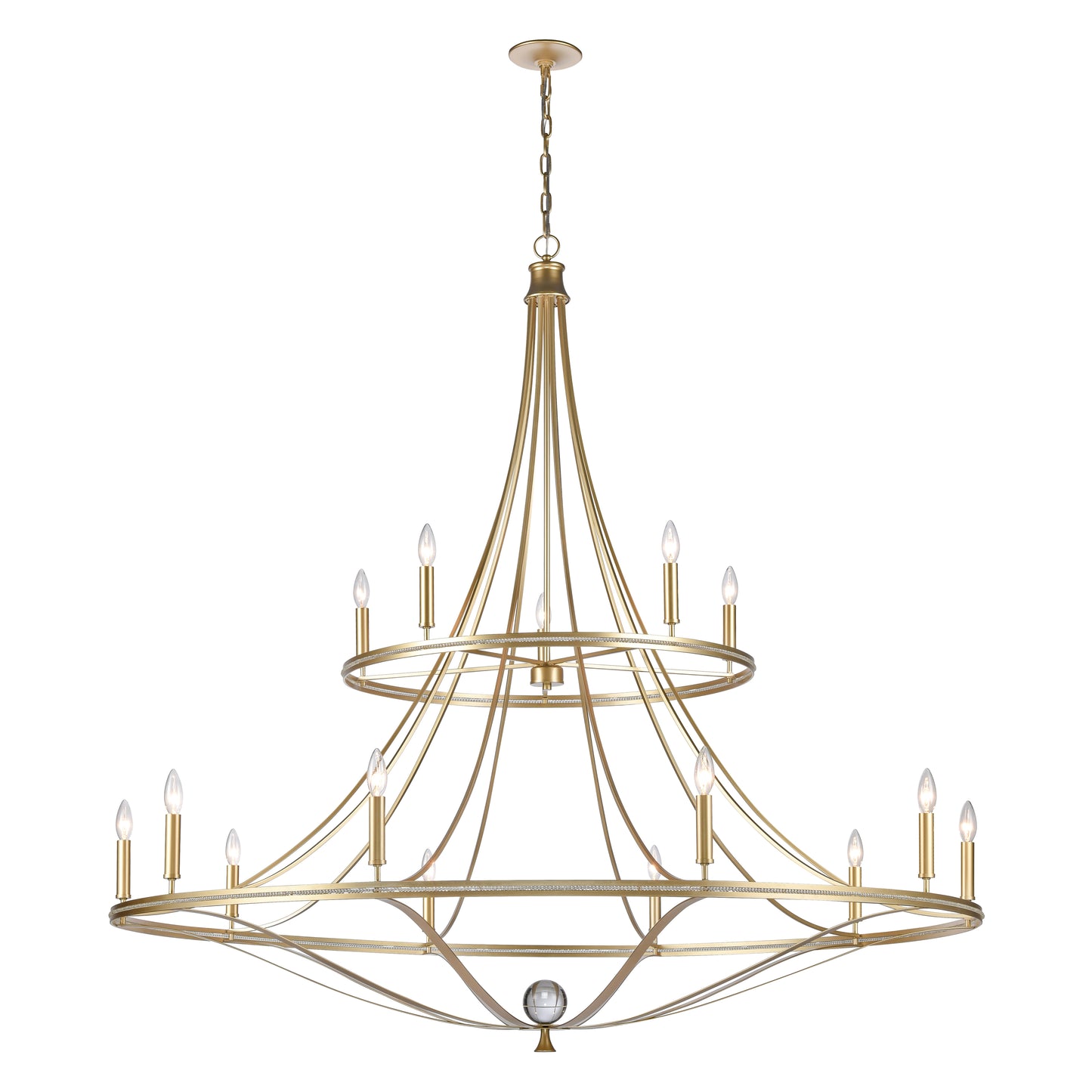 ELK SHOWROOM 69489/10+5 Noura 60'' Wide 15-Light Chandelier - Champagne Gold