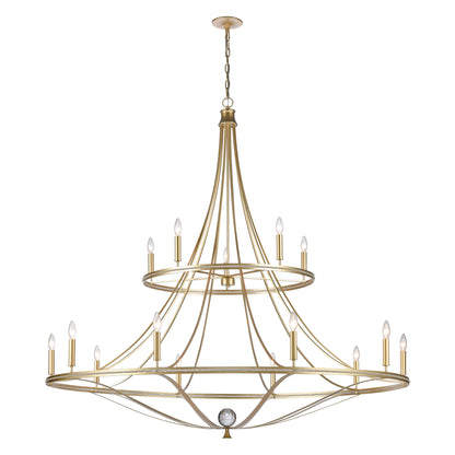 ELK SHOWROOM 69489/10+5 Noura 60'' Wide 15-Light Chandelier - Champagne Gold