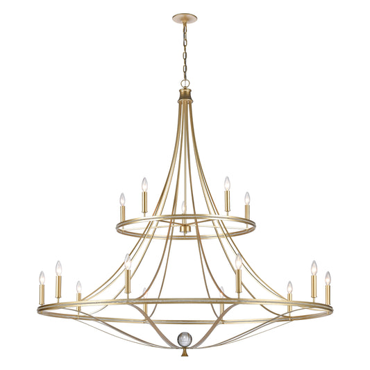 ELK SHOWROOM 69489/10+5 Noura 60'' Wide 15-Light Chandelier - Champagne Gold