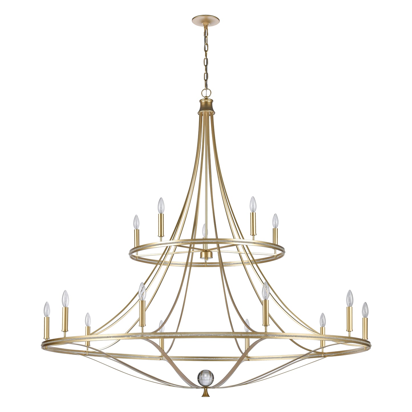 ELK SHOWROOM 69489/10+5 Noura 60'' Wide 15-Light Chandelier - Champagne Gold