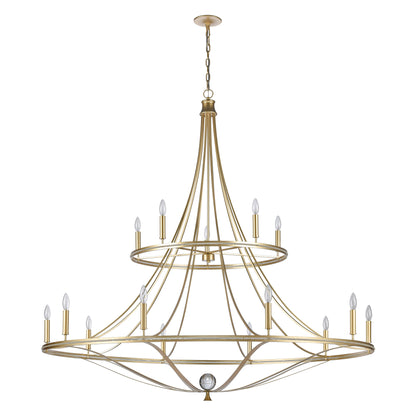 ELK SHOWROOM 69489/10+5 Noura 60'' Wide 15-Light Chandelier - Champagne Gold