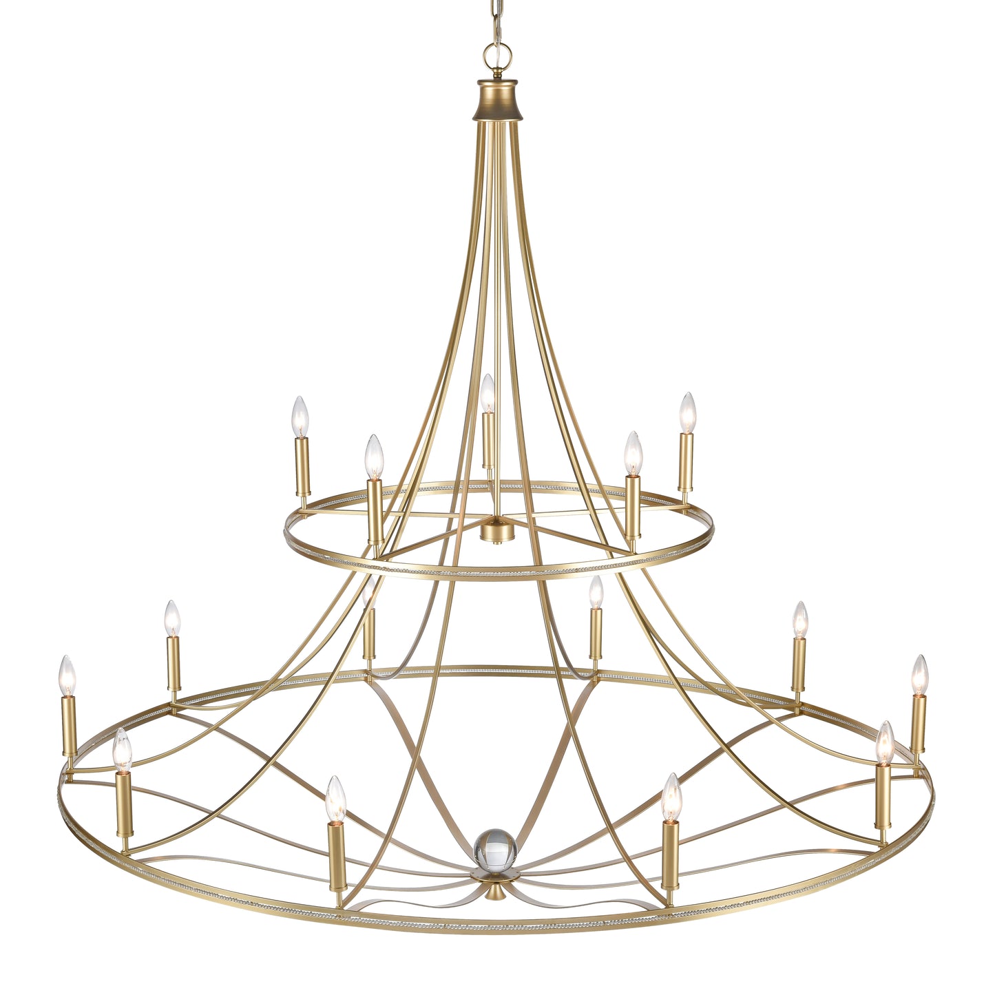 ELK SHOWROOM 69489/10+5 Noura 60'' Wide 15-Light Chandelier - Champagne Gold