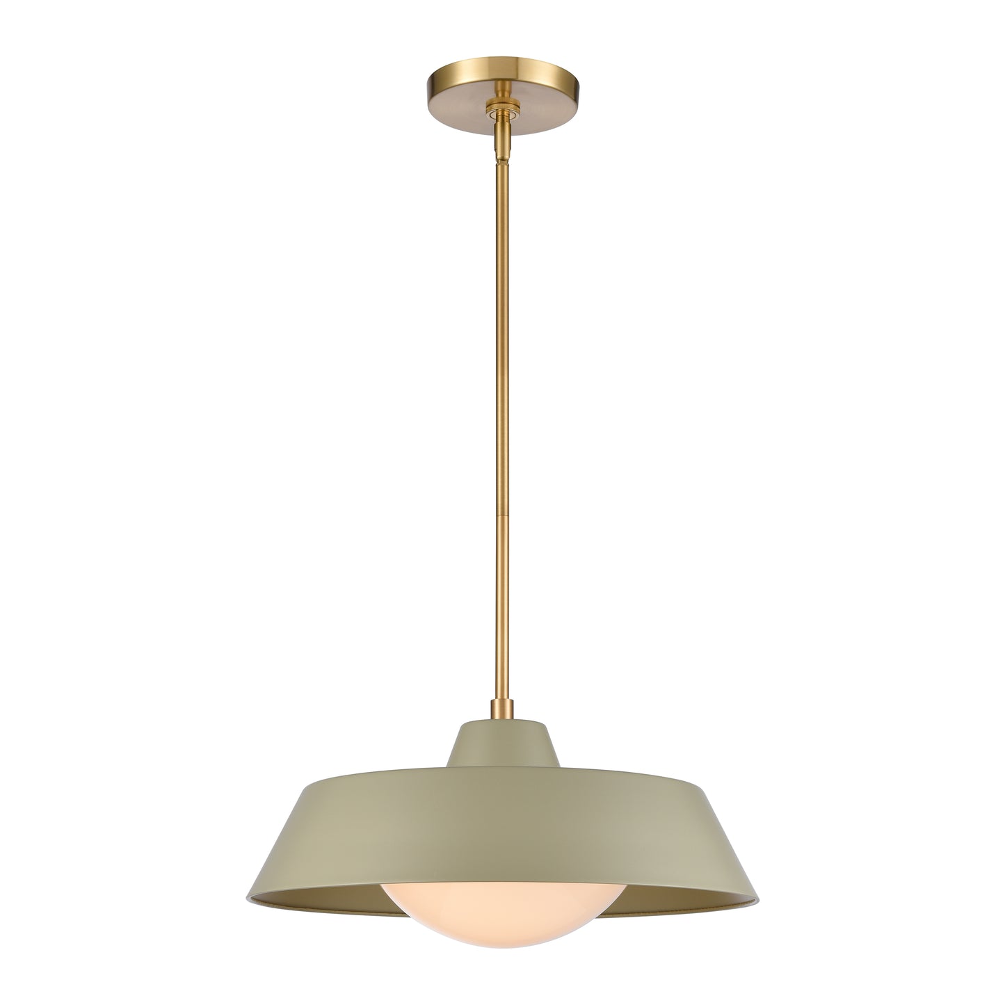 ELK SHOWROOM 69545/1 Gilman 16'' Wide 1-Light Pendant - Satin Brass with Sage Green