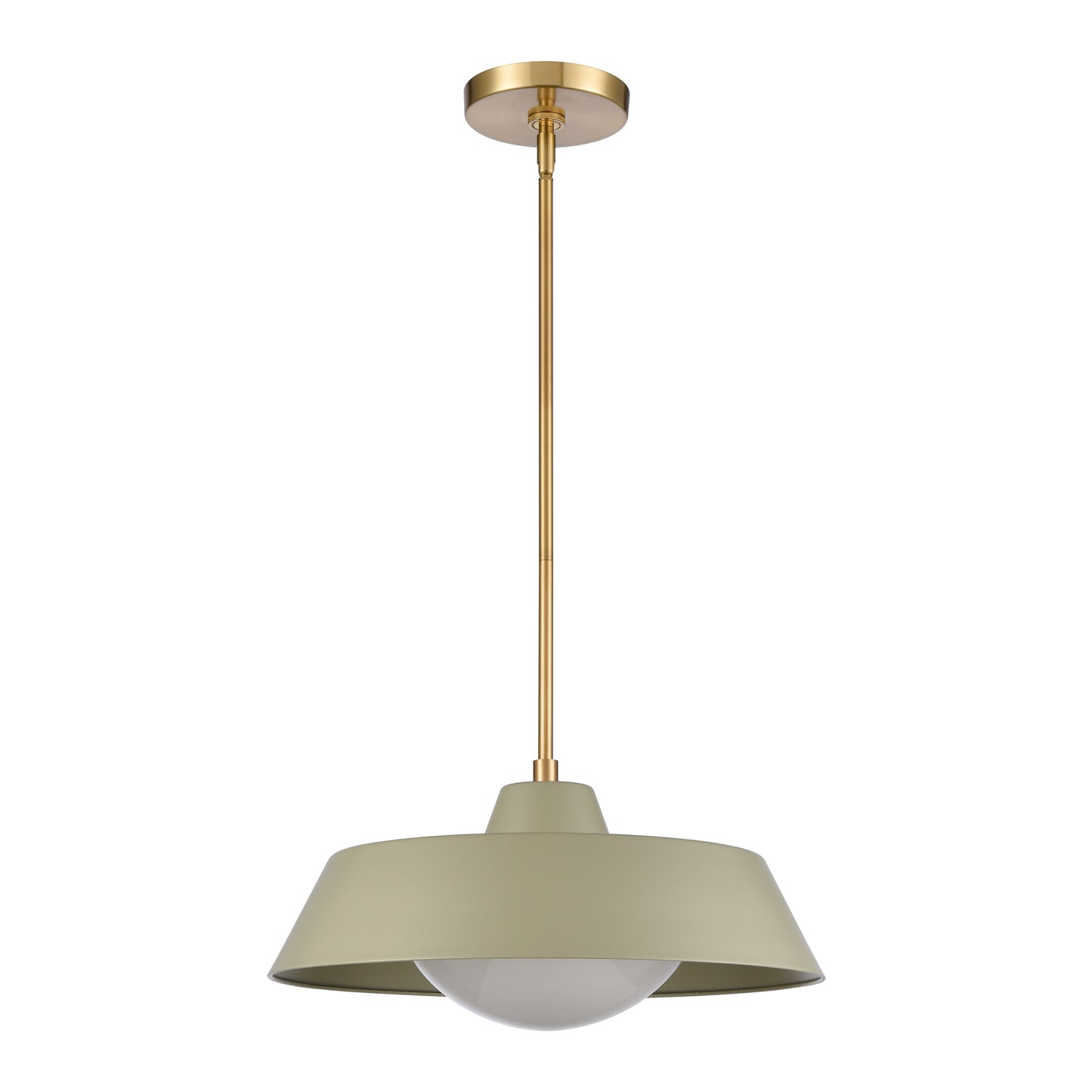 ELK SHOWROOM 69545/1 Gilman 16'' Wide 1-Light Pendant - Satin Brass with Sage Green