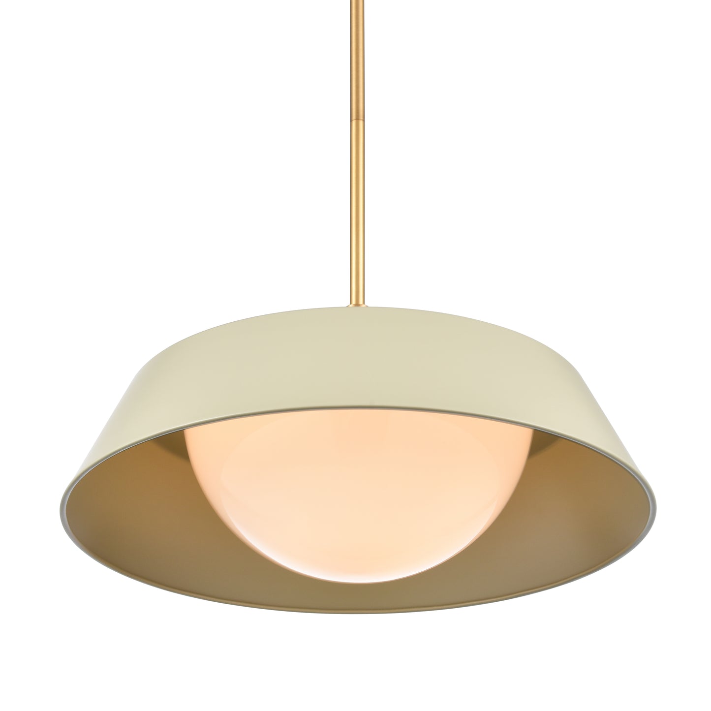 ELK SHOWROOM 69545/1 Gilman 16'' Wide 1-Light Pendant - Satin Brass with Sage Green