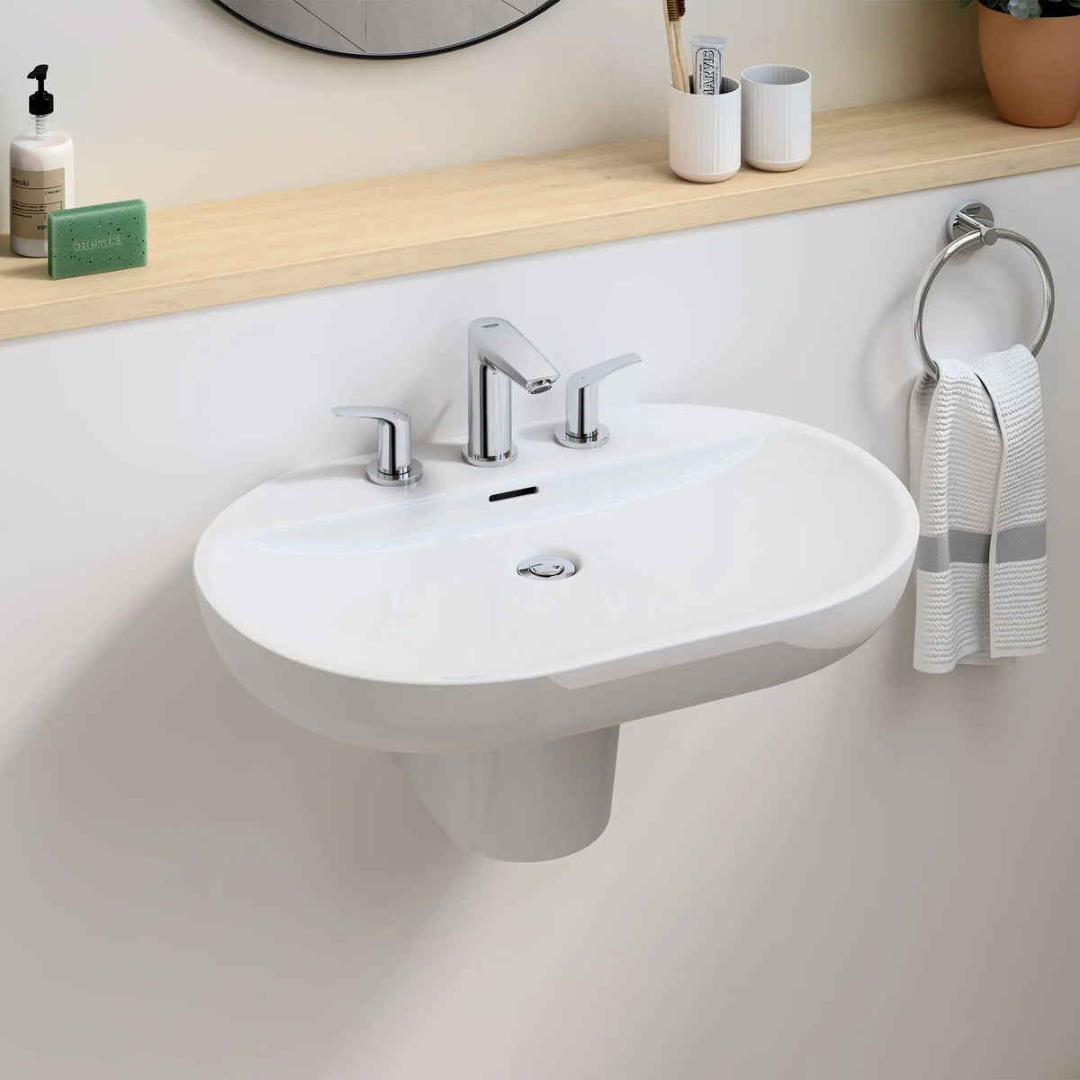 GROHE 20294003 Eurosmart 8-inch Widespread 2-Handle S-Size Bathroom Faucet, 1.2 GPM - Chrome