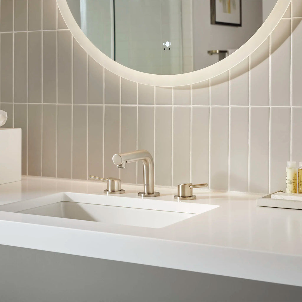 GROHE 20572EN1 Concetto 8-inch Widespread 2-Handle S-Size Bathroom Faucet, 1.2 GPM - Brushed Nickel