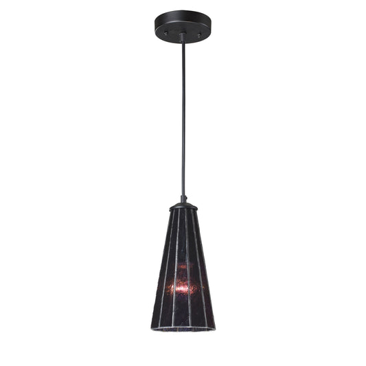 ELK SHOWROOM 70000-1TP Lumino 5'' Wide 1-Light Pendant - Translucent Purple in Matte Black