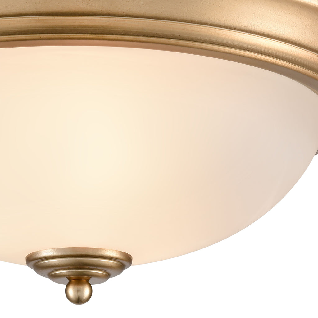 THOMAS 7013FM/50 Basics 15'' Wide 3-Light Flush Mount - Satin Gold