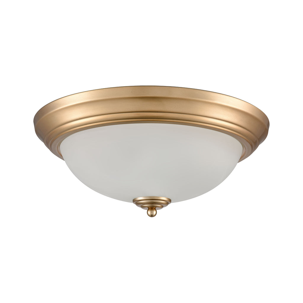 THOMAS 7013FM/50 Basics 15'' Wide 3-Light Flush Mount - Satin Gold