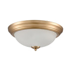 THOMAS 7013FM/50 Basics 15'' Wide 3-Light Flush Mount - Satin Gold