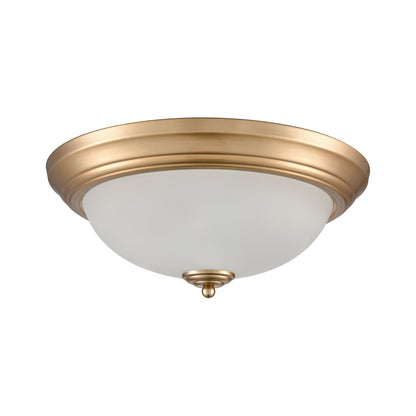 THOMAS 7013FM/50 Basics 15'' Wide 3-Light Flush Mount - Satin Gold