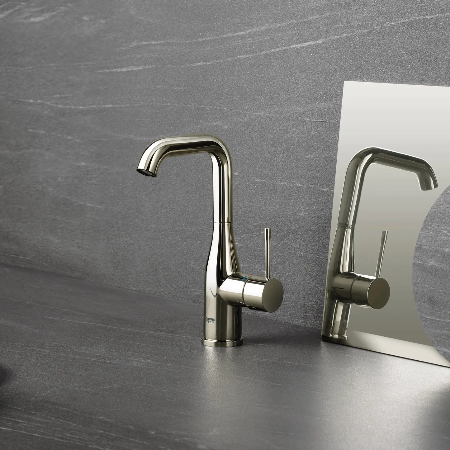 GROHE 23486BEA Essence New Single Hole Single-Handle L-Size Bathroom Faucet, 1.2 GPM - Polished Nickel