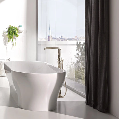 GROHE 23491BEA Essence New Single-Handle Freestanding Tub Faucet with 1.75 GPM Hand Shower - Polished Nickel