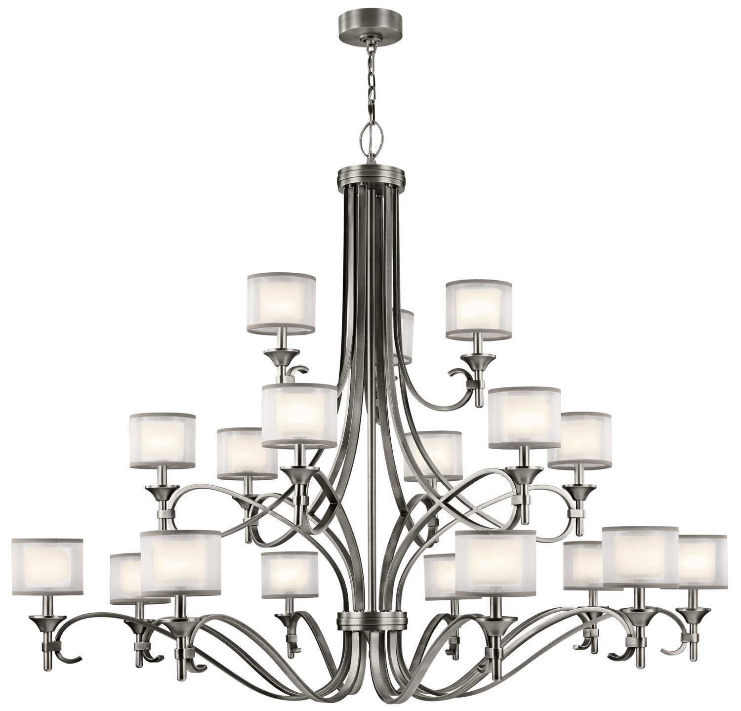 KICHLER 42396Ap Lacey 18 Light Chandelier Antique Pewter
